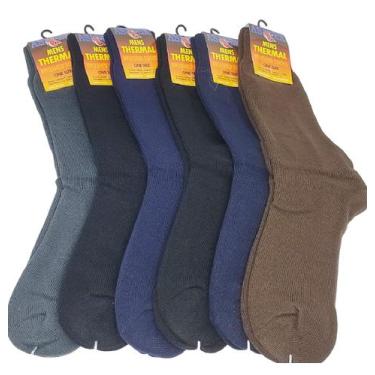 Imagem de Kit 06 Pares Meia Térmica Lã Peluciada Asatex Super Grossa Calça 36 a 