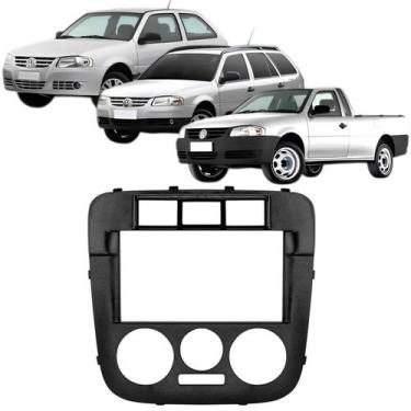 Imagem de Moldura 2 Din Gol Parati Saveiro G4 3 Botões 2006 à 2009 Preta Painel 