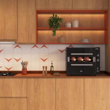 Imagem de Churrasqueira Gás Bancada Ranch Grill com 3 Espetos Bivolt Preta Fisch