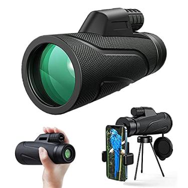 Imagem de Telescópio monocular, 12x50 de alta definição com suporte para smartphone Tripé Materiais impermeáveis ​​para observação de pássaros Viagem Alpinismo Cenário Golfe