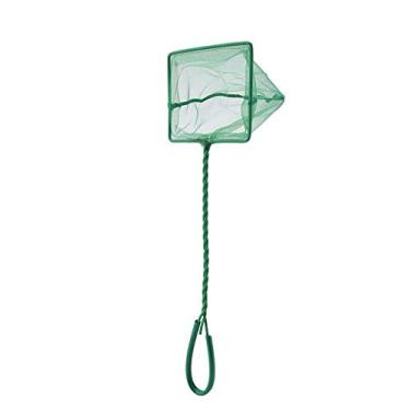Imagem de Rede de desembarque de peixes, rede de peixes de aquário cabo longo quadrado aquário tanque de peixes rede de pesca portátil verde aquário rede de desembarque objetos flutuantes ferramentas limpas (6 polegadas)