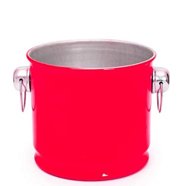 Imagem de Balde de Gelo e Cerveja Térmico em Alumínio 12L Grande - Vermelho