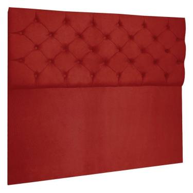 Imagem de Cabeceira Capitonê Queen 1,60m Jade Suede Vermelho