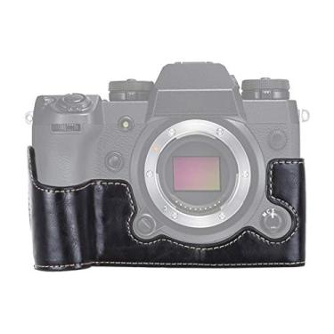 Imagem de HONGYAN capa da câmera 1/4 polegada de linha de couro pu câmera metade da câmera para fujifilm x-h1 acessórios para câmera
