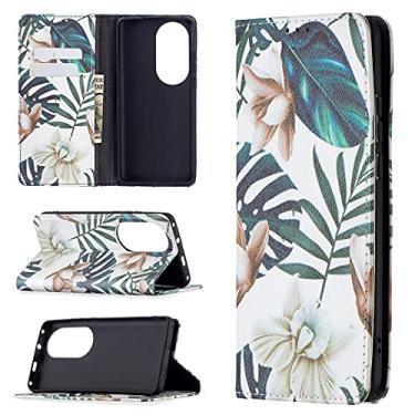 Imagem de For Huawei P50 Pro Colored Drawing Pattern Invisible Magnetic Horizontal Flip PU Leather Case with Holder & Card Slots & Wallet