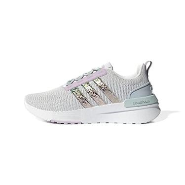 Imagem de adidas Tênis infantil unissex Racer TR21, Branco/tom azul/quase rosa, 18