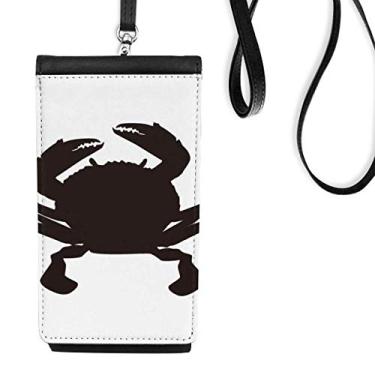 Imagem de Carteira de telefone com estampa de caranguejo preto para organização marinha, bolsa para celular, bolso preto
