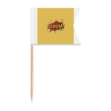 Imagem de Bandeiras de palito de dente Boom Dialog Spark Exclamation Marcação para Bolo Festa Prato de Queijo