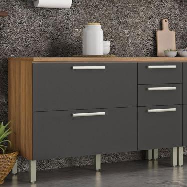 Imagem de Balcão 120Cm Burguesa Nesher Freijó/Grafite Freijó/Grafite