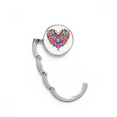 Imagem de Gancho de mesa com padrão geométrico de cartas de baralho, gancho decorativo com fecho dobrável