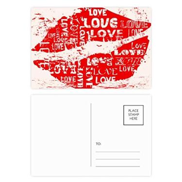 Imagem de Palavra-chave do Dia dos Namorados Love Kiss conjunto de cartão postal aniversário correspondência cartão de agradecimento