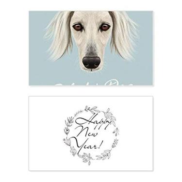 Imagem de Cara longa Saluki animal de estimação animal de estimação ano novo festival cartão felicitações mensagem presente