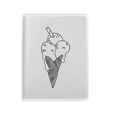 Imagem de Caderno de biscoitos de gergelim com desenho preto, capa de goma