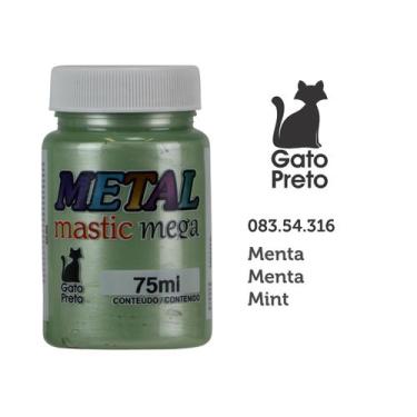 Imagem de Tinta Metal Mastic Mega 75ml Artesanato Gato Preto Menta