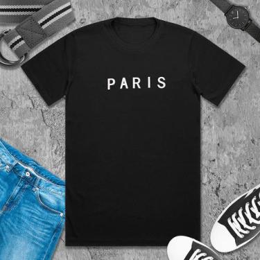 Imagem de Camiseta Reta Preta Escrita Paris - Lucca