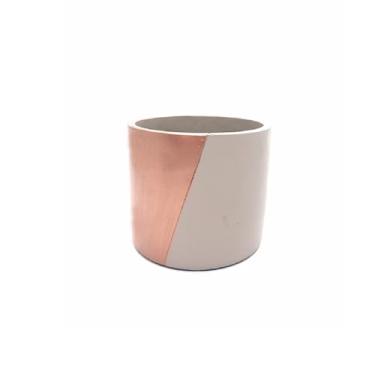 Imagem de Cachepot Nude e Cobre em Cimento 10x12cm 10873-1 Mart