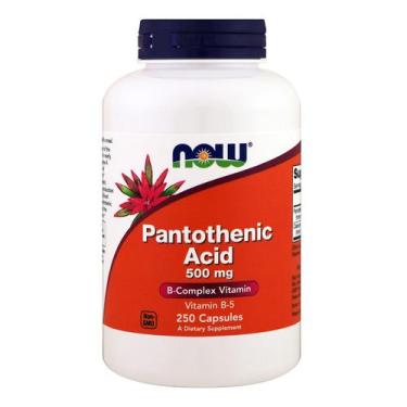 Imagem de Pantothenic Acid Ácido Pantotênico 500Mg 250 Vcaps Now Foods