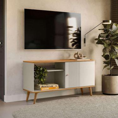 Imagem de rack rubi 1 pt nature e off white 120 cm