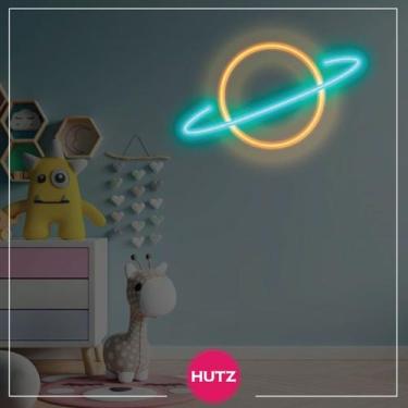 Imagem de Placa Luminária De Neon Led - Planeta - Hutz