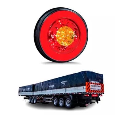 Imagem de LANTERNA TRASEIRA HALO LIGHT 3 FUNCOES POSICAO FREIO LED 24V SUPORTE TRASEIRO CARRETAS UNIVERSAL