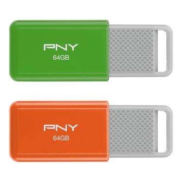 Imagem de Pen Drive PNY 64 GB USB 2.0, pacote com 2