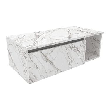 Imagem de Gabinete Banheiro Suspenso 80cm Multimóveis Cr10081 Mármore Branco