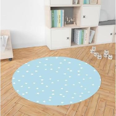 Imagem de Tapete Decorativo Para Quarto de Bebê - Estrela Azul