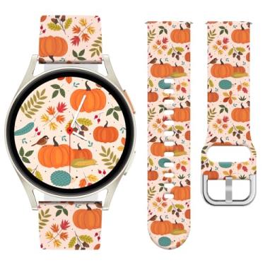 Imagem de Watbro Pulseira de relógio de Halloween compatível com Samsung Galaxy Watch 7/FE/6/5/4 com pingentes, pulseira esportiva de silicone macio de 20 mm para Garmin Vivoactive 5/Vivoactive 3 Smart Watch