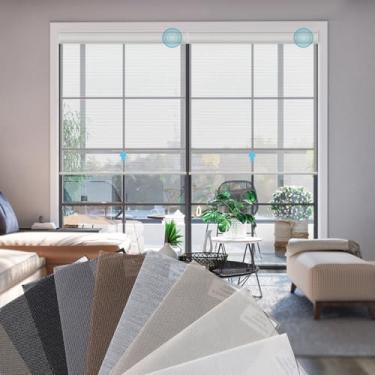 Imagem de SmartWings Persianas motorizadas inteligentes em filtragem de luz, persianas elétricas com controle remoto para Windows, compatível com Alexa/Google Home/Homekit, amostras de tecido personalizadas e