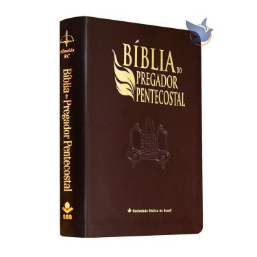 Imagem de Bíblia do Pregador Pentecostal com Sermões e Índice Revista Corrigida ARC Vinho Nobre