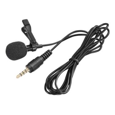 Imagem de Microfone de Lapela Smartphones Estudo Trabalhos Computador - Lavalier