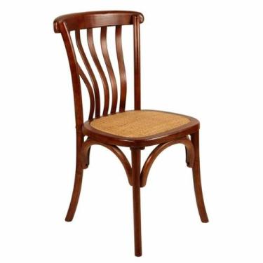 Imagem de Cadeira Imbuia Assento Rattan Encosto em Curvas Fino Design - LUXdécor