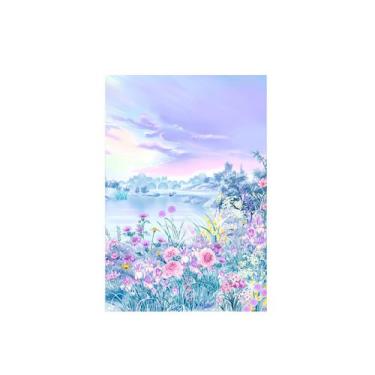Imagem de Fundo Fotográfico 1,50 X 2,20 - Jardim Tons Pastéis Lilás e Rosa 008 -