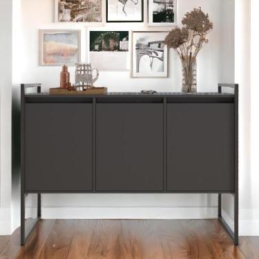 Imagem de Buffet para Sala Industrial Manila Preto Onix - Mais de Casa