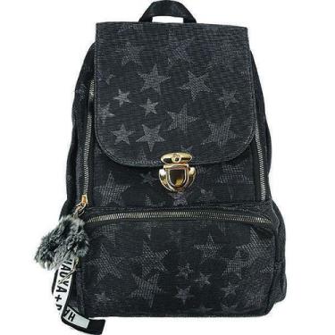 Imagem de Mochila Glitter Feminina Teen Escolar Estrelas 8007 Cinza - Xfp By Pla