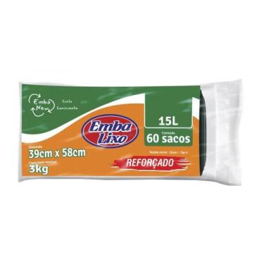 Imagem de Saco de Lixo Embalixo Embanew Rolo Reforçado Preto 15 Litros - Embalag