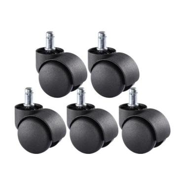 Imagem de Kit 5 Rodinhas Rodízios Para Cadeira Escritório Moveis Anti Risco - Id