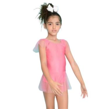 Imagem de Collant Bree Saia Com Laço Tulinho - Rosa Coral - Banho Maria, 4