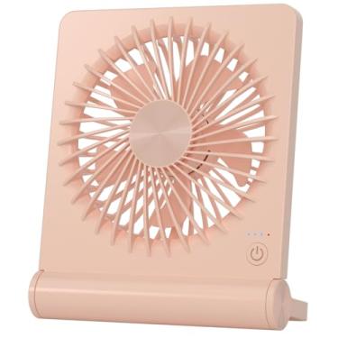 Imagem de Tevelecin Ventilador de mesa pequeno, ventilador USB recarregável, operado por bateria, ultra silencioso, vento forte, ventiladores de viagem de 3 velocidades
