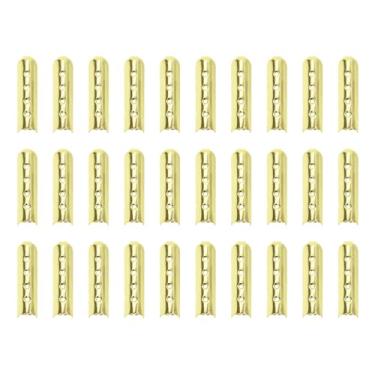 Imagem de Tupalizy 30 peças de agulhas para reparo de cadarços, paracord, moletom, tênis, calçados, sapatos, pontas de renda, pontas de substituição de cabeça, Dourado, 4x23mm