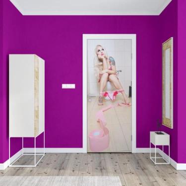 Imagem de Adesivo de Porta A Loira do Banheiro - Império da Impressão, P - 70cm 