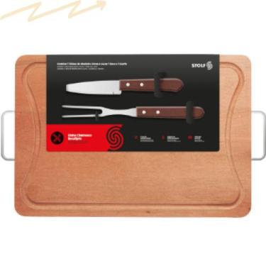 Imagem de Kit Churrasco Tábua com Garfo E Faca Peixeira- Stolf