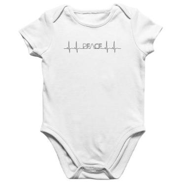 Imagem de Body Bebê Algodão Batimentos Peace - Foca na Moda, Branco, P