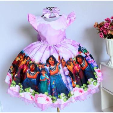Imagem de Vestido Infantil Festa Temática Maribel Encanto E Tiara - Pingo De Gen