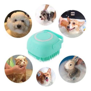 Imagem de Esponja Dispenser massagem Pet Banho Caes Gato cores variadas - ZEM
