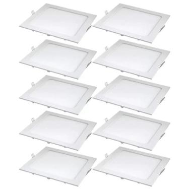 Imagem de Kit 10 Luminaria Led embutir 18w quadrada Nitrolux 6500k BIV, Branco, 