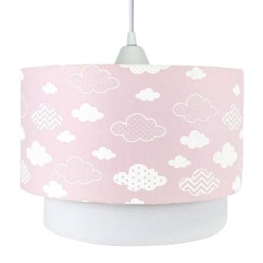 Imagem de Lustre Tubular Duplo Nuvem Chevron Rosa Quarto Bebê Infantil Menina - 