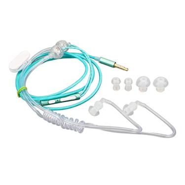 Imagem de Tubo Fones de Ouvido Ergonômico Radiação Redução Ruído Portátil Binaural 3.5mm Tubo Fone de Ouvido para Portátil Tablet Binaural Tubo Earbuds3.5mm Tubo Fone de Ouvido (Verde)