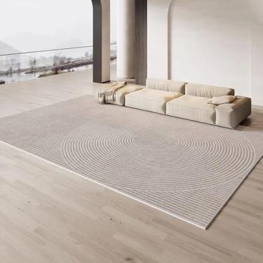 Imagem de Listrado Creme Carpete Bege Marrom Decoração de Sala de Estar Tapetes Luxo Minimalista Tapetes Fácil de Limpar Conforto Tapetes de Quarto, YHT142, P, 200X250CM