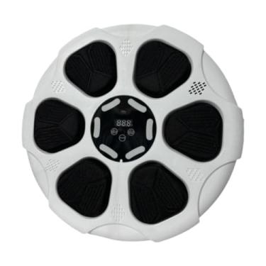 Imagem de Pegciuho Máquina de boxe musical, almofada de perfuração, alvo de reação, treinador de boxe, alvo eletrônico de boxe para kickboxing, sanda fitness, Brancopreto Sem Luvas